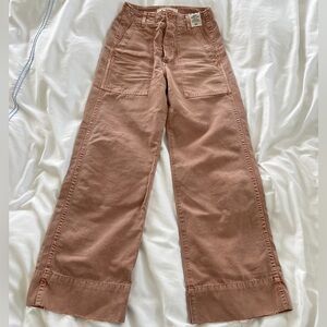 AMO Pink Indigo Army Wide Leg Cargo Pant